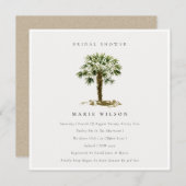 トロピカルビーチパームツリーズブライダルシャワー招待状 サンキューカード (正面/裏面)