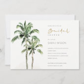 トロピカルビーチパームツリーズブライダルシャワー招待状 サンキューカード (正面)