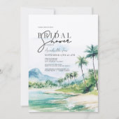 トロピカルビーチパームツリーズブライダルシャワー 招待状 (正面)