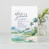 トロピカルビーチパームツリーズブライダルシャワー 招待状 (スタンド正面)