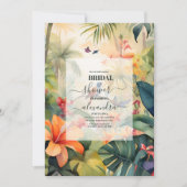 トロピカルビーチパームツリーズブライダルシャワー 招待状 (正面)
