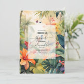 トロピカルビーチパームツリーズブライダルシャワー 招待状 (スタンド正面)