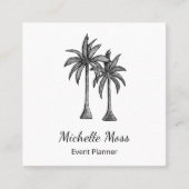 トロピカルビーチパームツリーズモダンプロフェッショナル スクエア名刺 (正面)