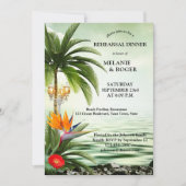 トロピカルビーチパームツリーズリハーサルディナー 招待状 (正面)