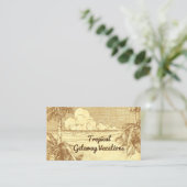 トロピカルビーチパームツリーズヴィンテージアートカスタム コーリングカード (スタンド正面)