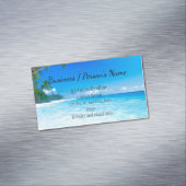 トロピカルビーチパームツリーズ海シーカスタムビジネスズ マグネット名刺 (インサイチュ)