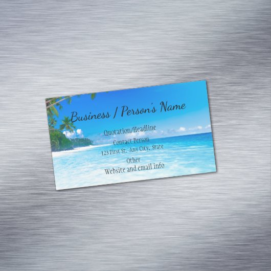 トロピカルビーチパームツリーズ海シーカスタムビジネスズ マグネット名刺 (インサイチュ)