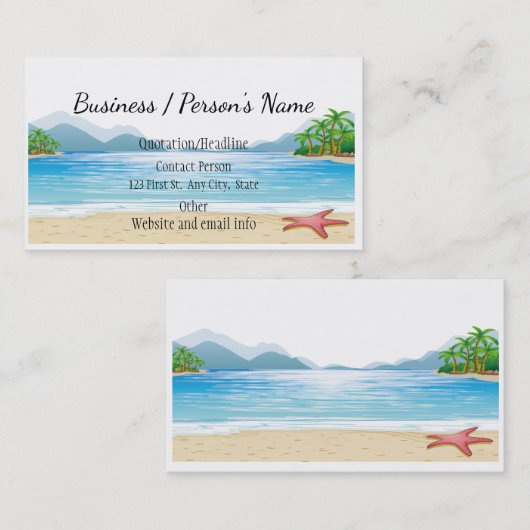 トロピカルビーチパームツリーズ海シーカスタム 名刺 (正面/裏面)