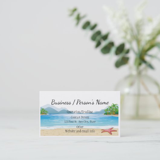 トロピカルビーチパームツリーズ海シーカスタム 名刺 (スタンド正面)