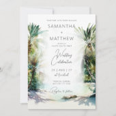 トロピカルビーチパームツリーズ結婚式招待状 招待状 (正面)