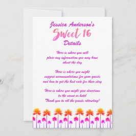 トロピカルビーチパームツリーズSweet sixteen詳細 招待状