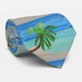 トロピカルビーチパームツリーデスティネーションウェディング ネクタイ (ロール)