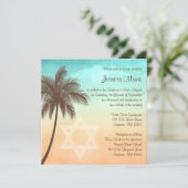 トロピカルビーチパームツリーバルミツワー招待状 招待状 (スタンド正面)