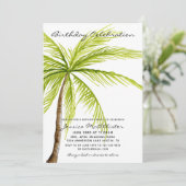 トロピカルビーチパームツリーバースデーパーティーへの招待 招待状 (スタンド正面)