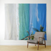 トロピカルビーチパームツリーフォトブース背景 タペストリー (インサイチュ(横))