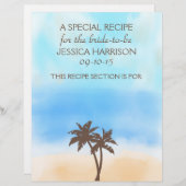 トロピカルビーチパームツリーブライダルシャワーディバイダー (正面/裏面)