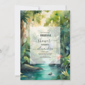トロピカルビーチパームツリーブライダルシャワー 招待状 (正面)