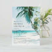 トロピカルビーチパームツリーブライダルシャワー 招待状 (スタンド正面)