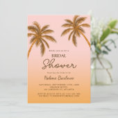 トロピカルビーチパームツリーモダンブライダルシャワー 招待状 (スタンド正面)
