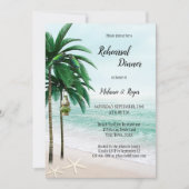 トロピカルビーチパームツリーリハーサルディナー 招待状 (正面)