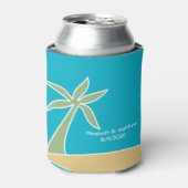 トロピカルビーチパームツリー結婚式の引き出物クール 缶クーラー (缶正面)