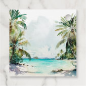 トロピカルビーチパームツーブライダルシャワーフェイバータグ フェイバータグ (裏面)