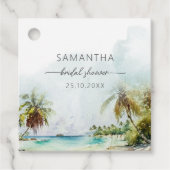 トロピカルビーチパームツーブライダルシャワーフェイバータグ フェイバータグ (正面)