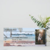 トロピカルビーチパームデスティネーション結婚式と写真 招待状 (スタンド正面)