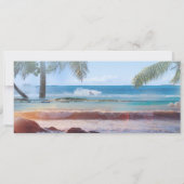 トロピカルビーチパームデスティネーション結婚式と写真 招待状 (裏面)