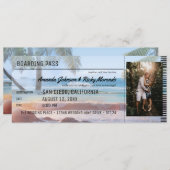 トロピカルビーチパームデスティネーション結婚式と写真 招待状 (正面/裏面)