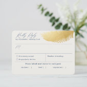 トロピカルビーチパームネイビーミールチョイスRSVPカード 出欠カード (スタンド正面)