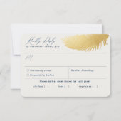 トロピカルビーチパームネイビーミールチョイスRSVPカード 出欠カード (正面)