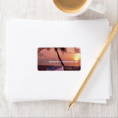 トロピカルビーチパーム結婚サンセットボートズ ラベル (インサイチュ)