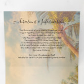 トロピカルビーチパーム結婚ツリーズトリフォールド 三つ折り招待状 (内部最初)