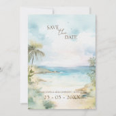 トロピカルビーチパーム結婚ツリー セーブザデート (正面)