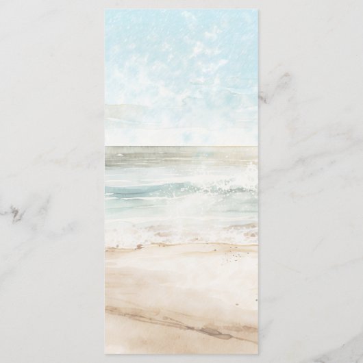 トロピカルビーチパーム結婚ライトのメニューカード メニュー (裏面)