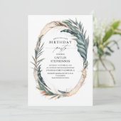 トロピカルビーチパー葉ム金ゴールド誕生日 招待状 (スタンド正面)