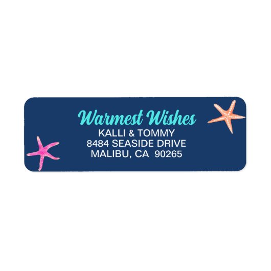 トロピカルビーチヒトデ差出人住所 ラベル (正面)