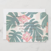 トロピカルビーチヒビスカス葉パームズ花嫁カード 招待状 (裏面)