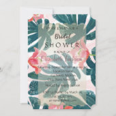 トロピカルビーチヒビスクスブライダルシャワー 招待状 (正面)