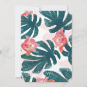 トロピカルビーチヒビスクスブライダルシャワー 招待状 (裏面)