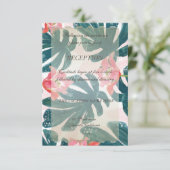 トロピカルビーチヒビスクス葉パーム披露宴 招待状 (スタンド正面)
