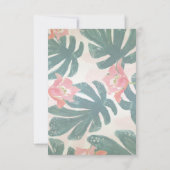 トロピカルビーチヒビスクス葉パーム披露宴 招待状 (裏面)