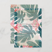 トロピカルビーチヒビスクス葉パーム披露宴 招待状 (正面/裏面)