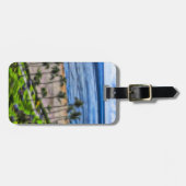 トロピカルビーチビュー海パームツリーズハワイアン ラゲッジタグ (正面横)