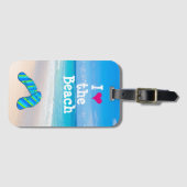 トロピカルビーチビーチサンダル海サンドパームフロント ラゲッジタグ (正面横)