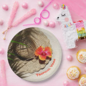 トロピカルビーチビーブスハイビスカスフローラ ペーパープレート (パーティー)