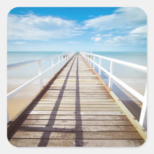 トロピカルビーチピアススクエアステッカー スクエアシール (正面)