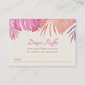 トロピカルビーチピンクおむつラッフル エンクロージャーカード (正面)