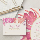 トロピカルビーチピンクおむつラッフル エンクロージャーカード